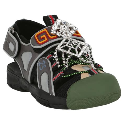 Gucci Womens Mesh Fabric Tinsel Sport Sandals 